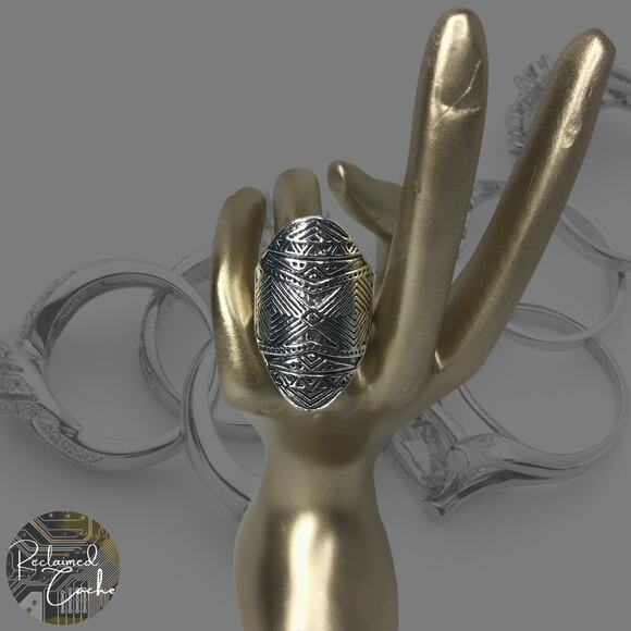 Long Boho Silver Ring - Size 9.5 - Picture 1 of 6